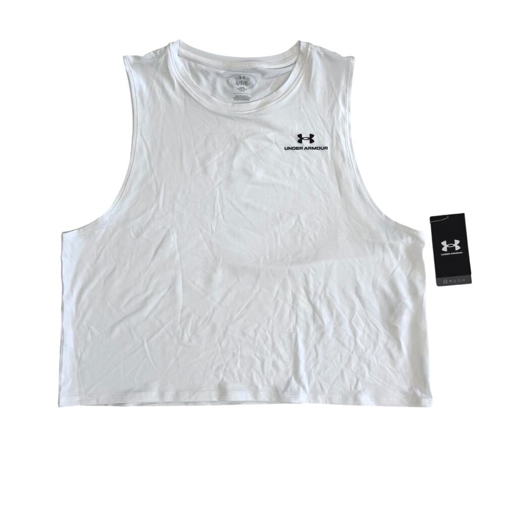 NWT Under Armour Vanish Energy Women's Crop Tank White Size L